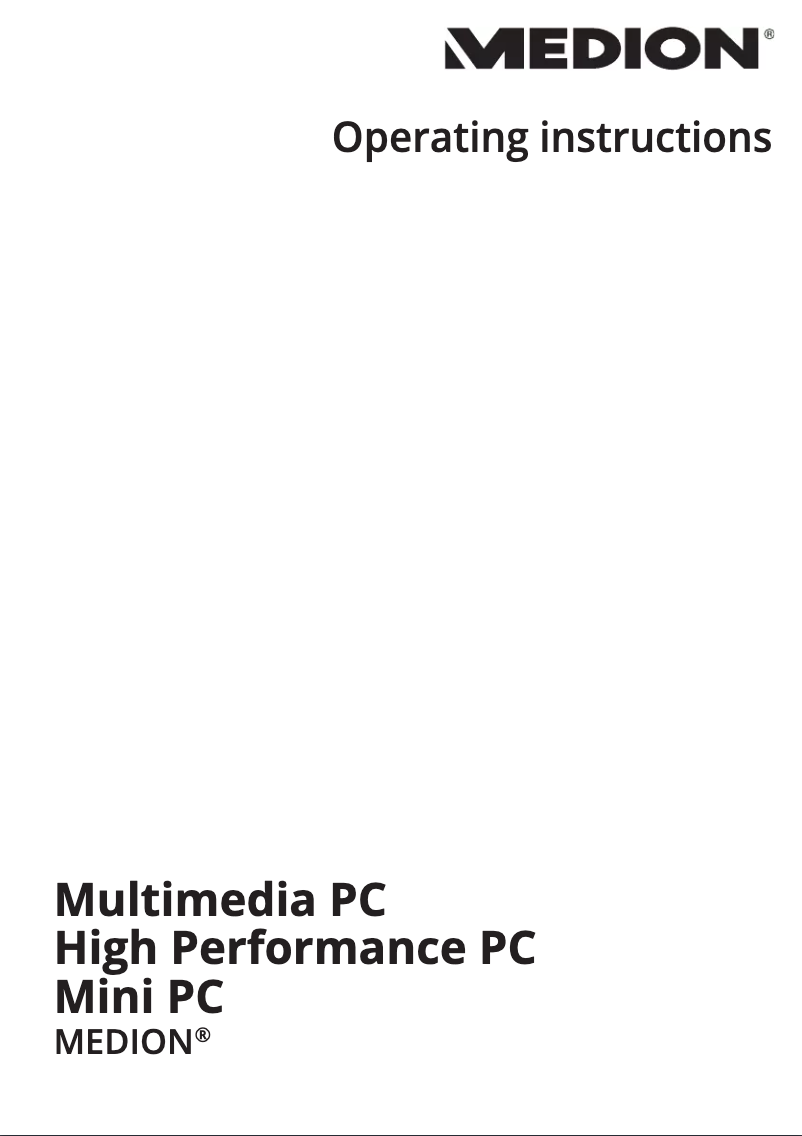 Page 1 de la notice Manuel utilisateur Medion Erazer X66001 (MD 34053)