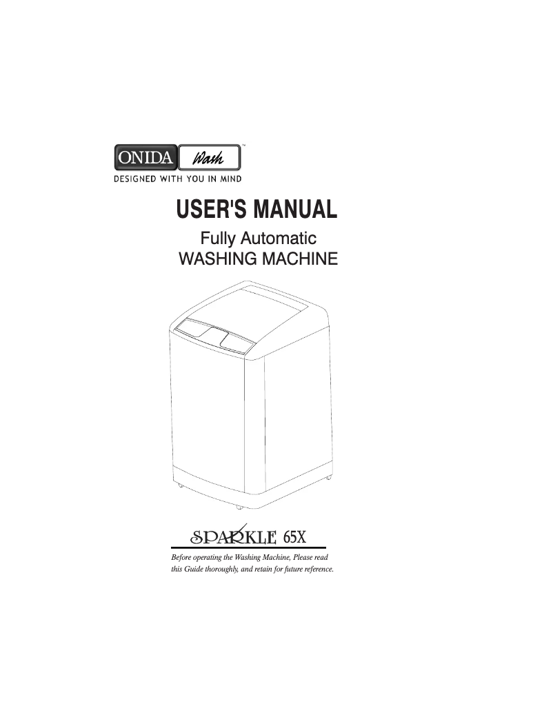 Page 1 de la notice Manuel utilisateur Onida Sparkle 65X