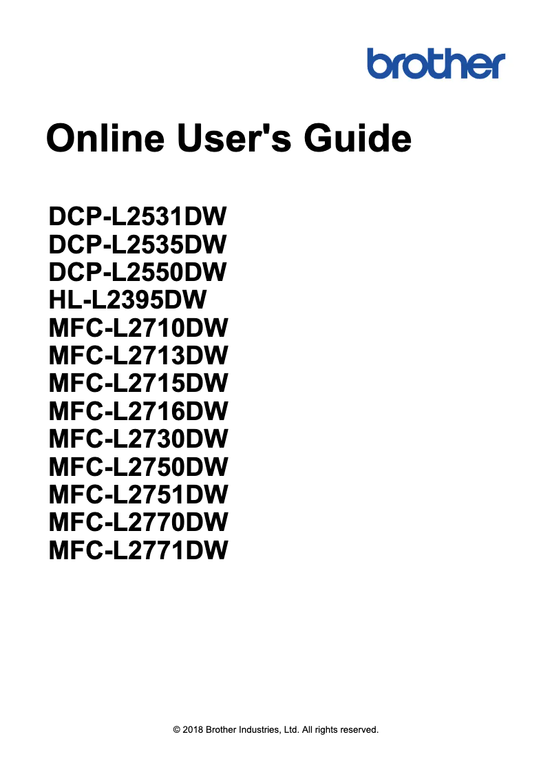 Page 1 de la notice Manuel utilisateur Brother MFC-L2713DW