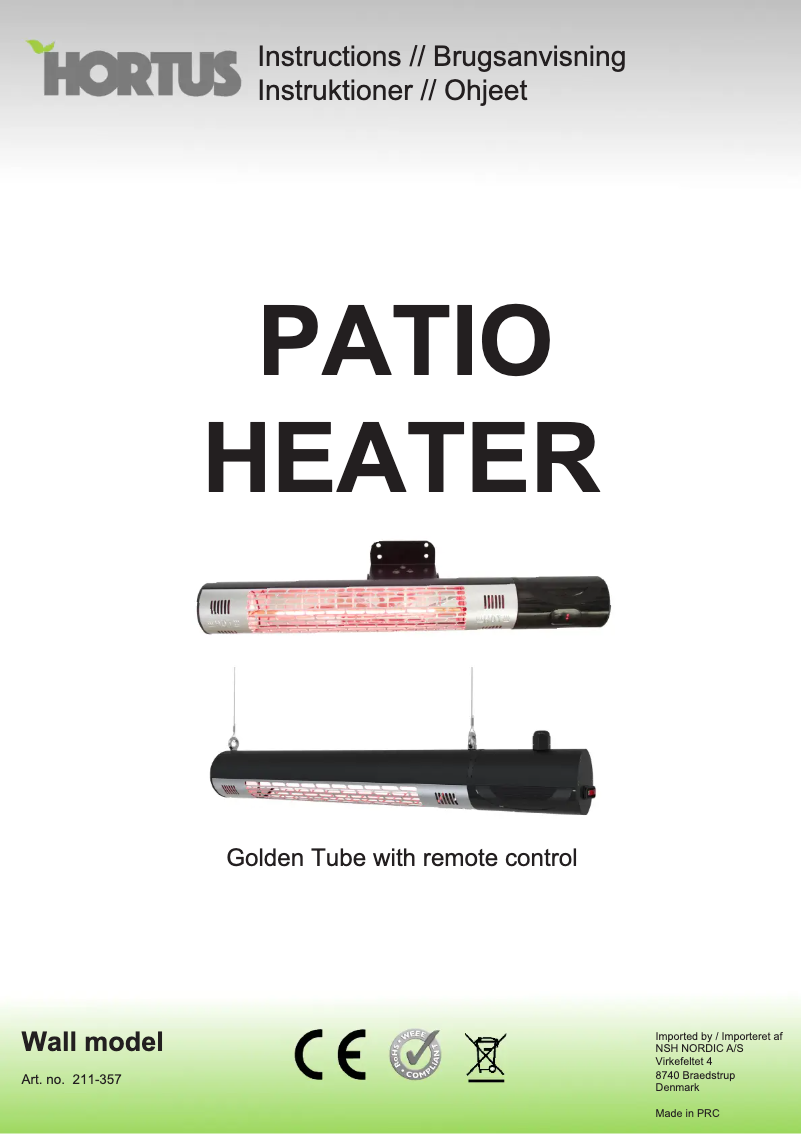 Page n°1 - Manuel utilisateur Hortus 211-357