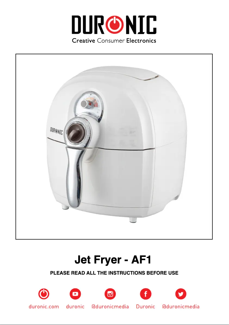 Image de la première page du manuel de l'appareil Jet Fryer AF1