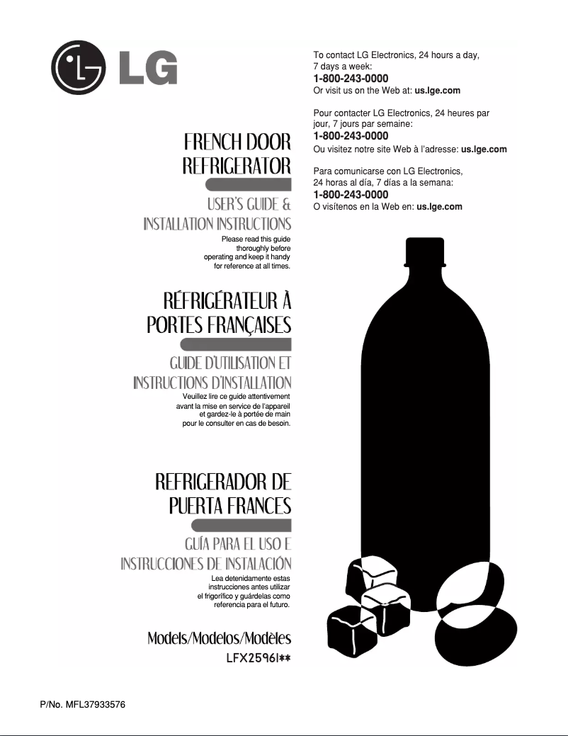 Image de la première page du manuel de l'appareil LFX25961SW