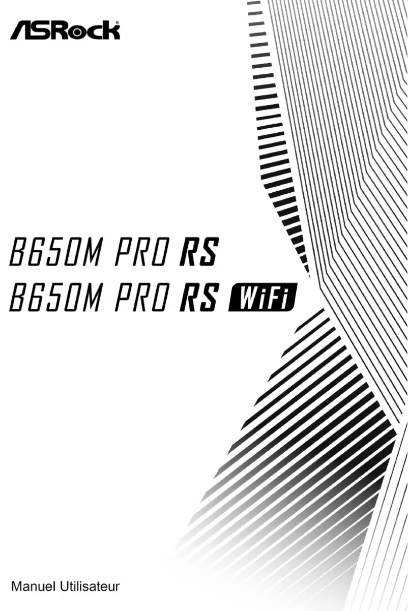 Page 1 de la notice Manuel utilisateur Asrock B650M Pro RS