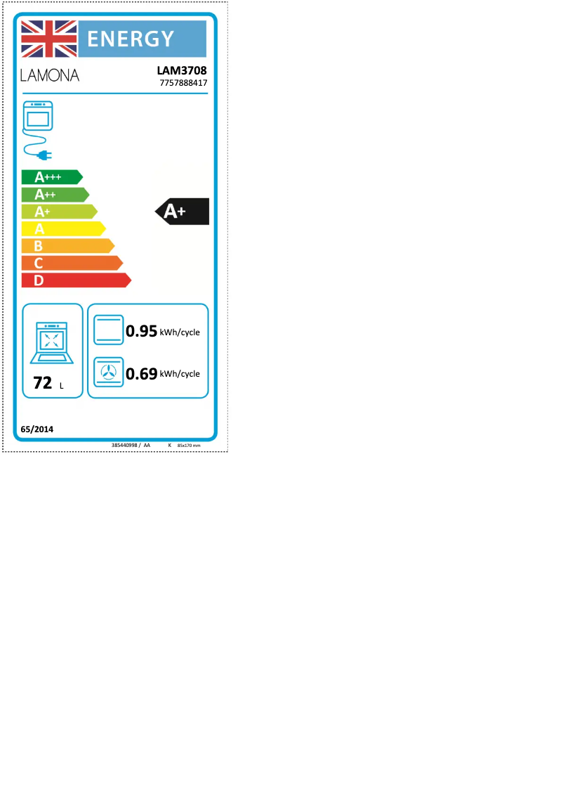Page n°1 - Label énergétique Lamona LAM3708