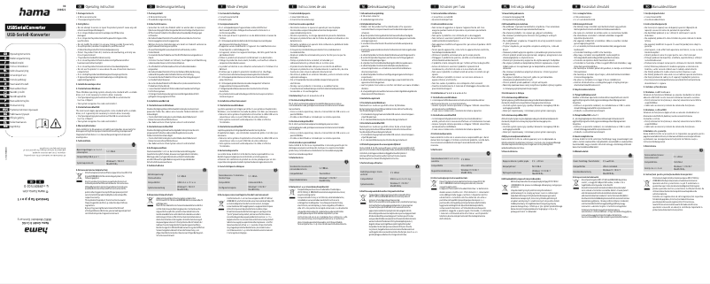 Page n°1 - Manuel utilisateur Hama 00200622