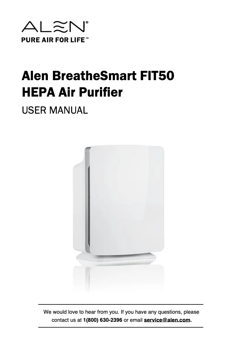 Page n°1 - Manuel utilisateur Alen BreatheSmart FIT50