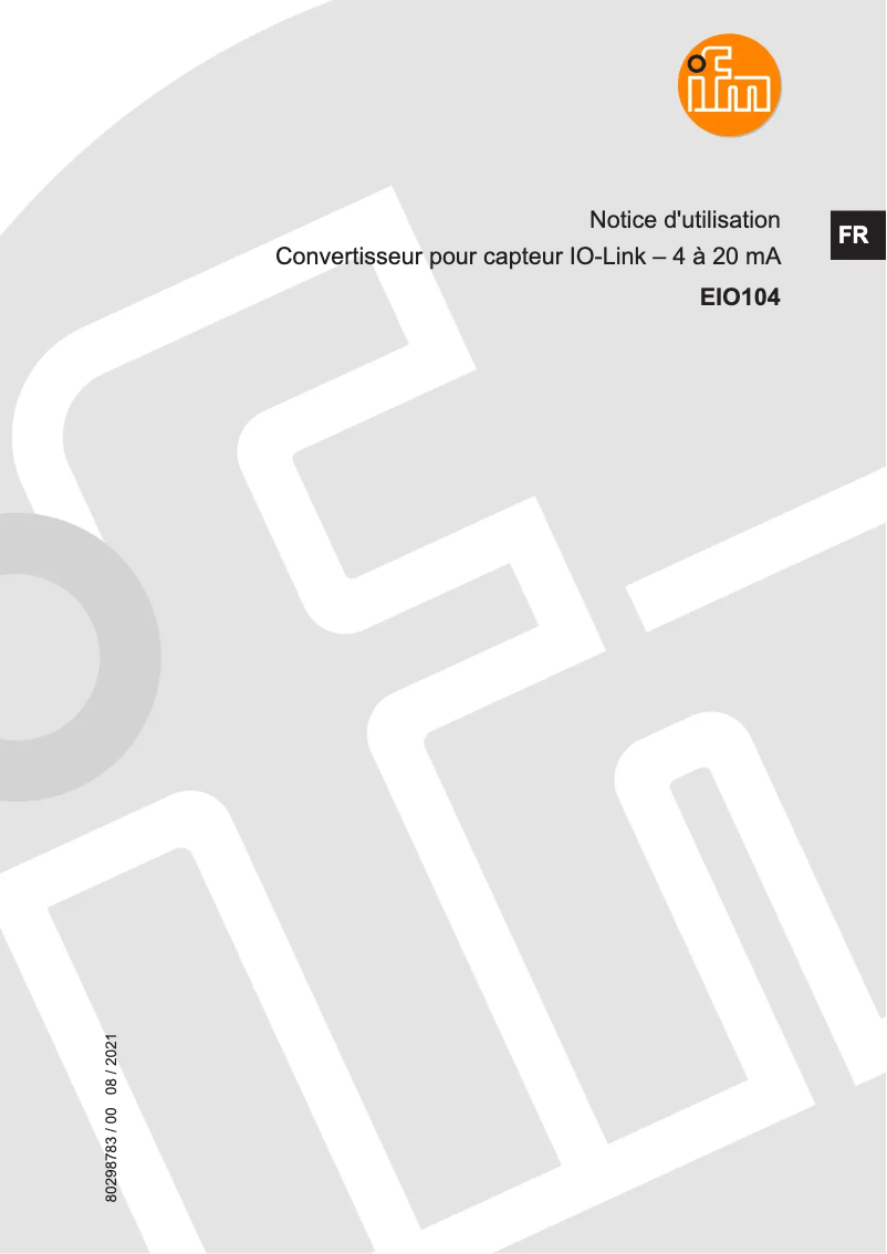 Page 1 de la notice Manuel utilisateur IFM EIO104