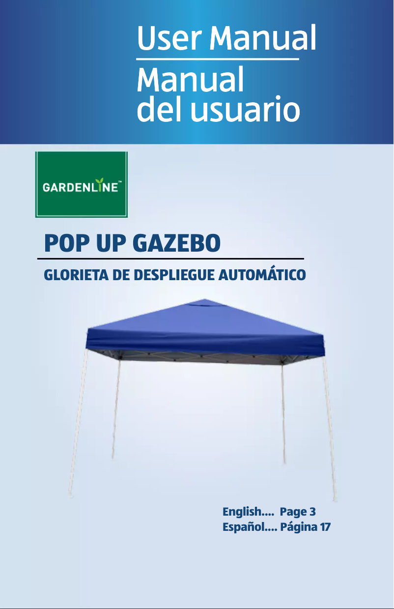 Image de la première page du manuel de l'appareil Pop-Up Gazebo 22010-17