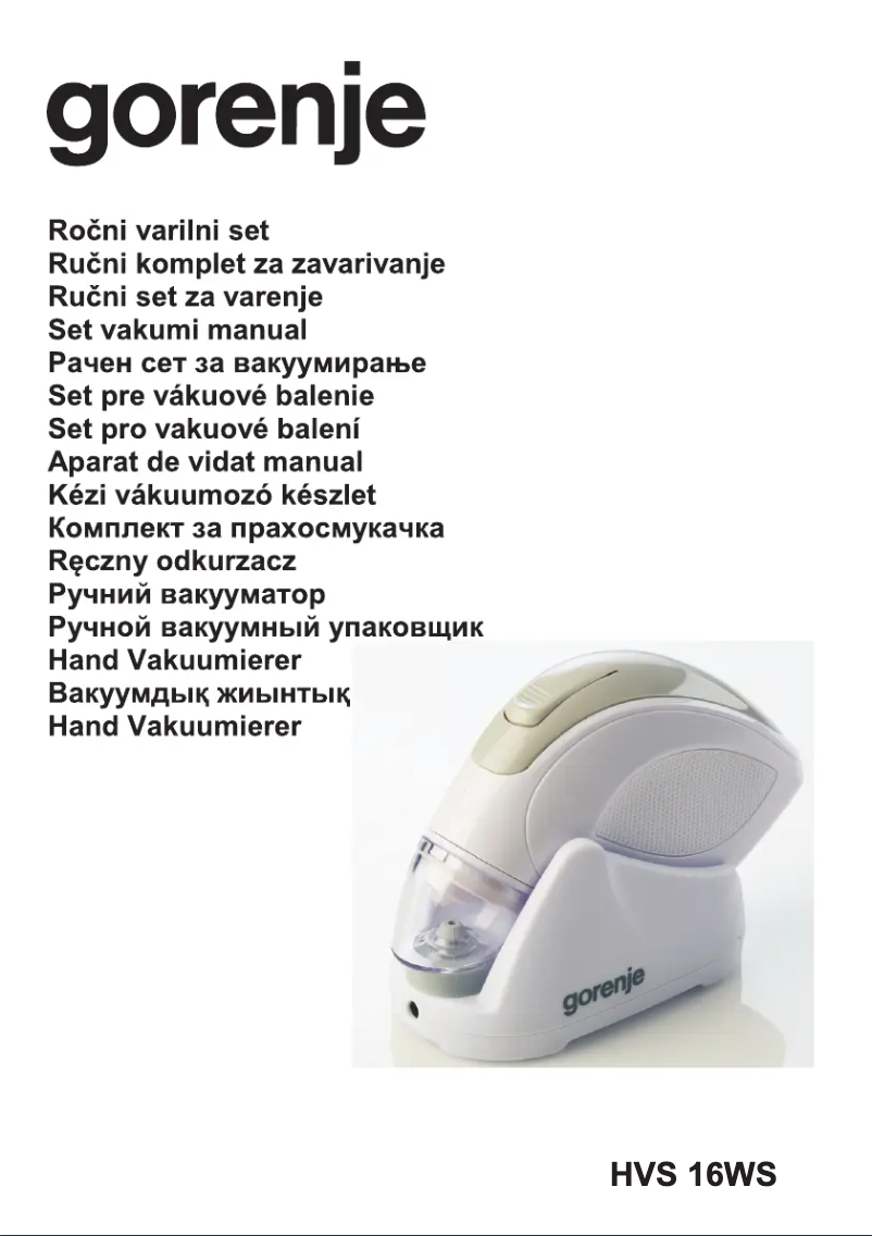 Page n°1 - Manuel utilisateur Gorenje HVS 16WS