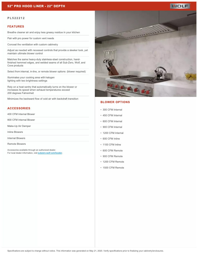 Page 1 de la notice Manuel utilisateur Wolf PL522212