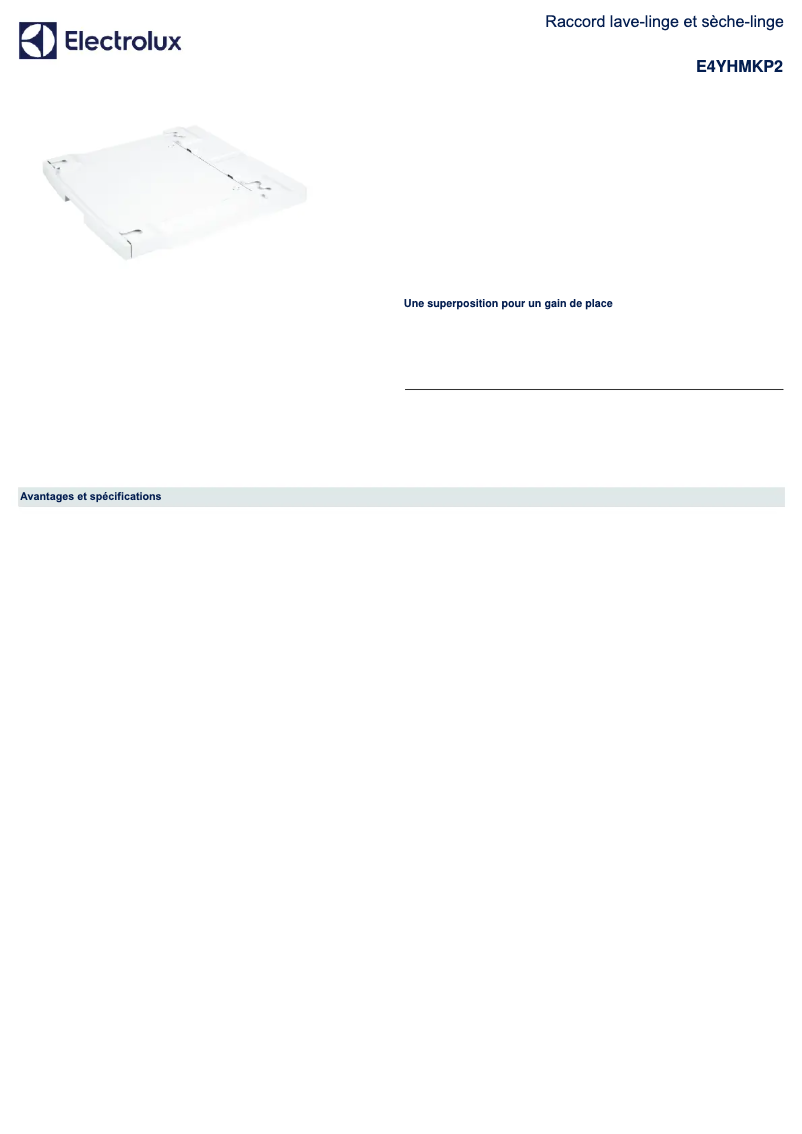 Page n°1 - Fiche technique Electrolux E4YHMKP2