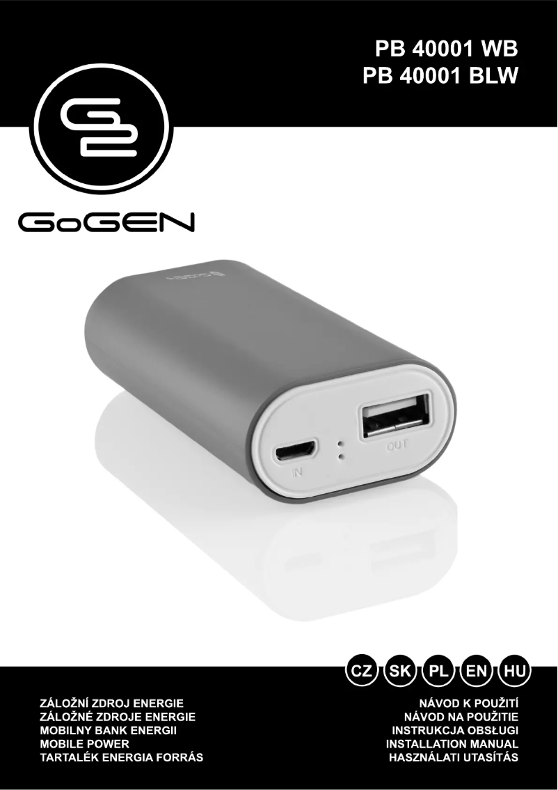 Page n°1 - Manuel utilisateur GoGen PB40001BLW