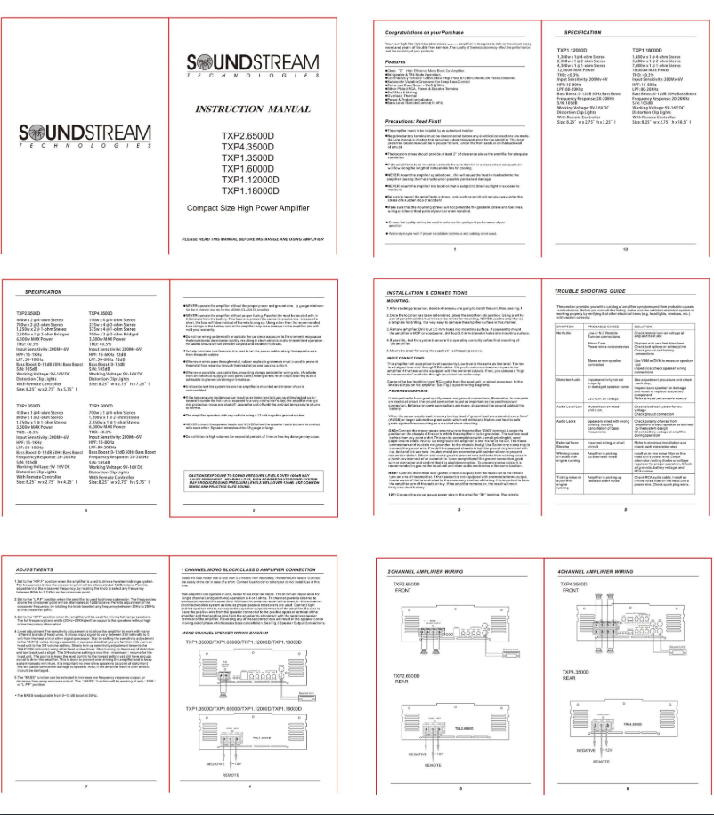 Image de la première page du manuel de l'appareil TXP1.6000D