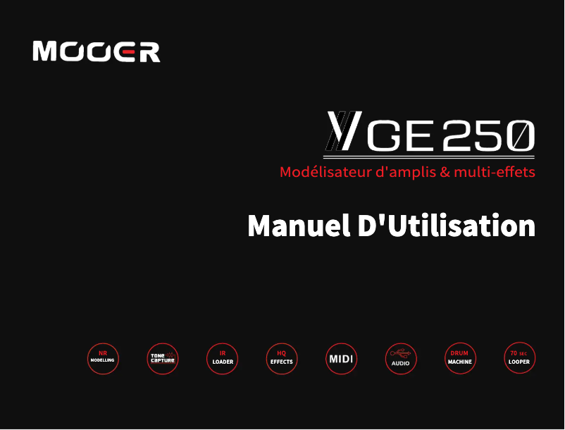 Page 1 de la notice Manuel utilisateur Mooer GE250