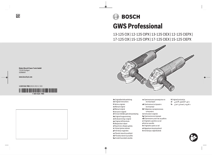 Page n°1 - Manuel utilisateur Bosch GWS 15-125 CIEPX
