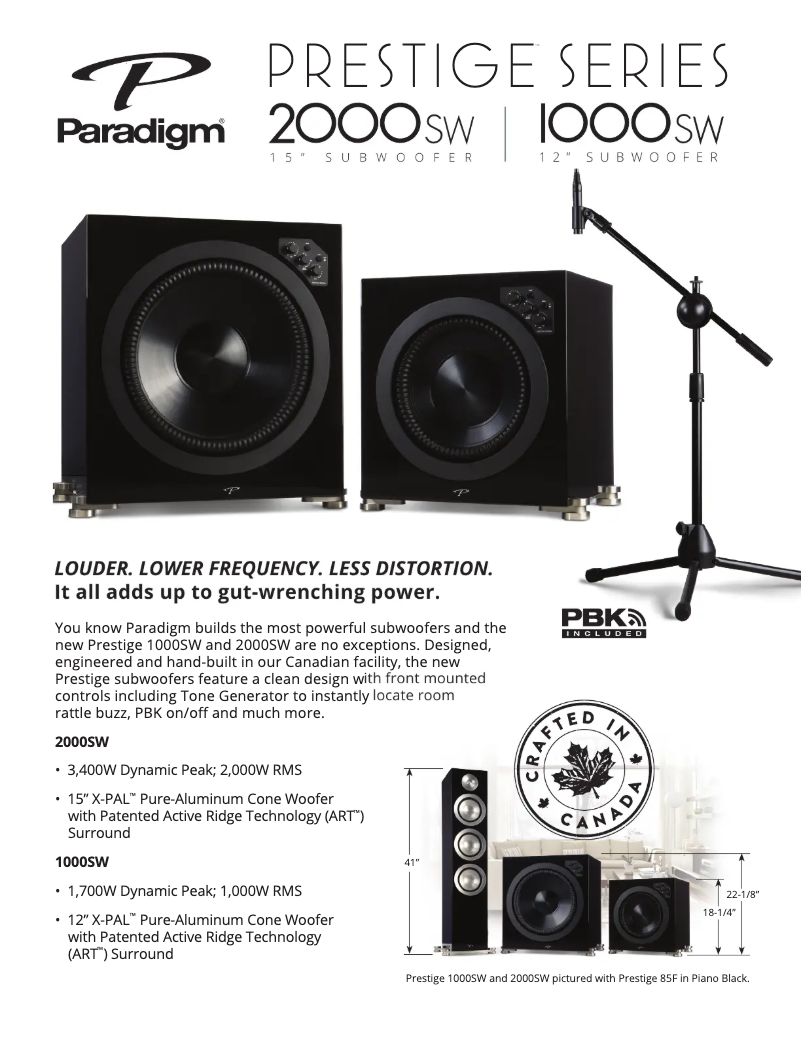 Image de la première page du manuel de l'appareil Prestige 1000SW