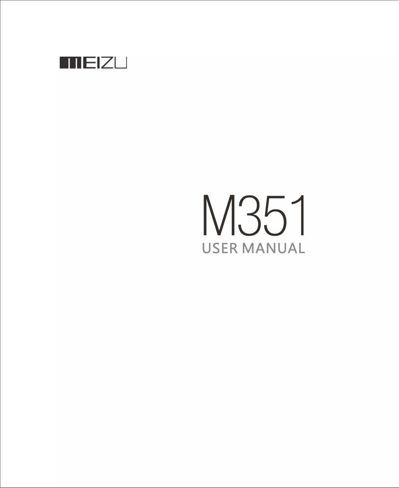Page 1 de la notice Manuel utilisateur Meizu M351