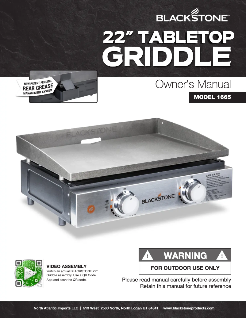 Page 1 de la notice Manuel utilisateur Blackstone 1665