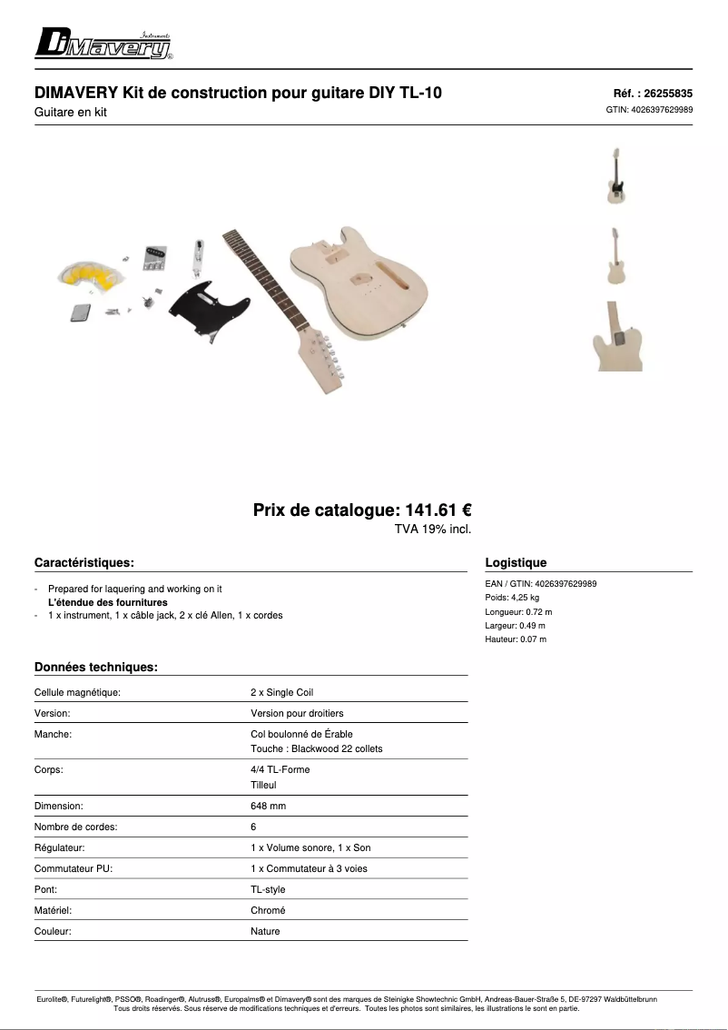 Image de la première page du manuel de l'appareil DIY TL-10
