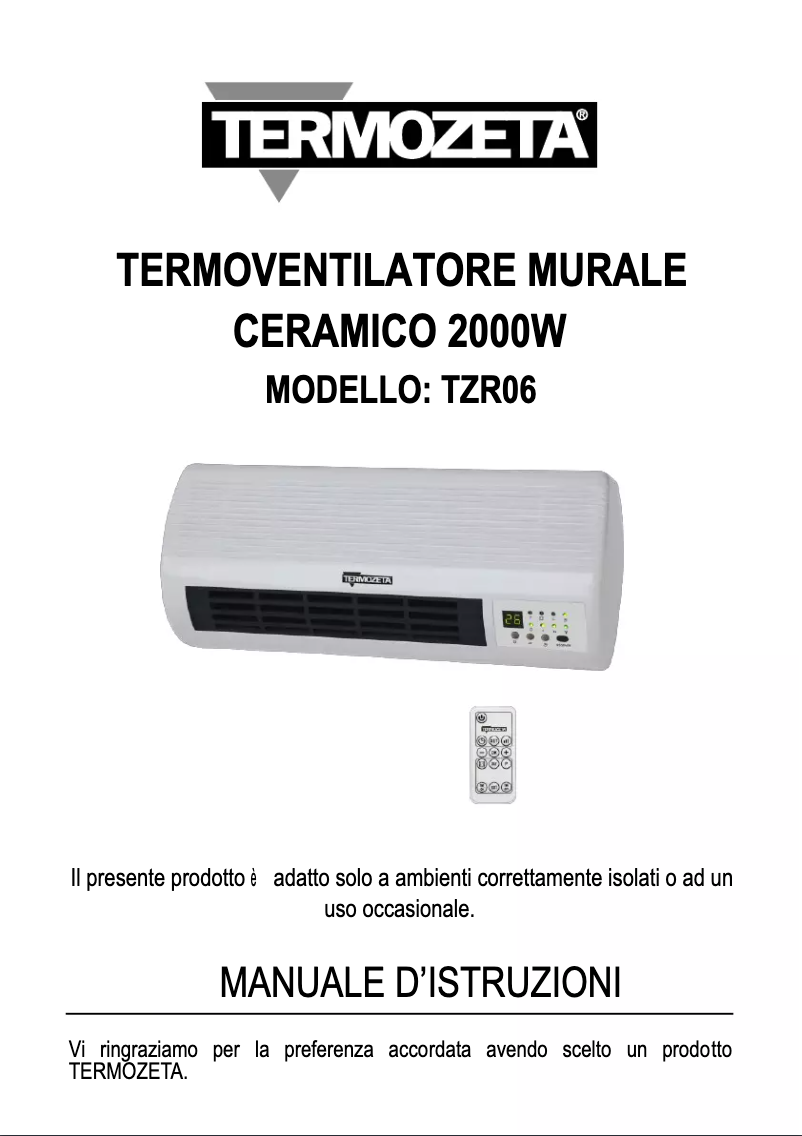 Page 1 de la notice Manuel utilisateur Termozeta TZR06