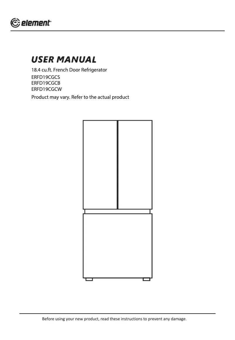 Page 1 de la notice Manuel utilisateur Element ERFD19CGCB