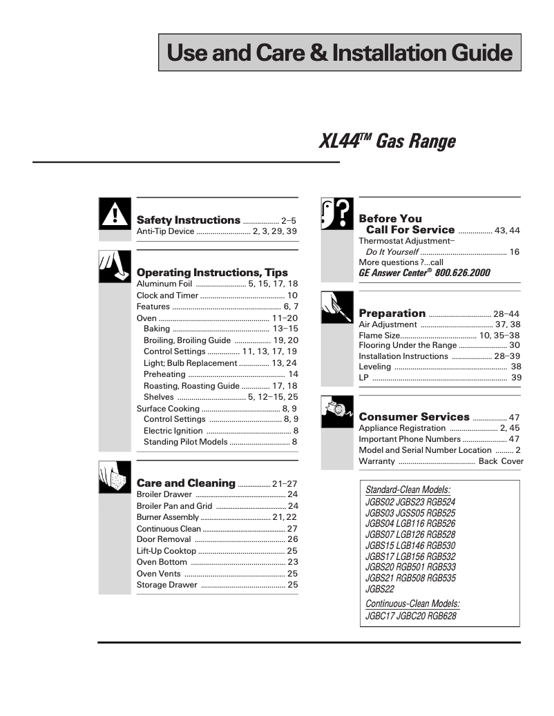 Image de la première page du manuel de l'appareil LGB126BEAAD