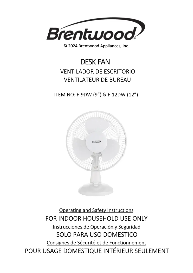 Página 1 del manual Manual de usuario Brentwood F-12DW