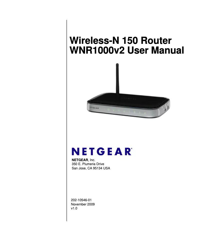 Page 1 de la notice Manuel utilisateur Netgear WNR1000v2