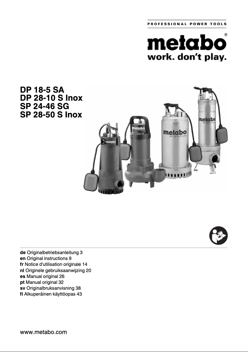 Image de la première page du manuel de l'appareil SP 28-50 S Inox