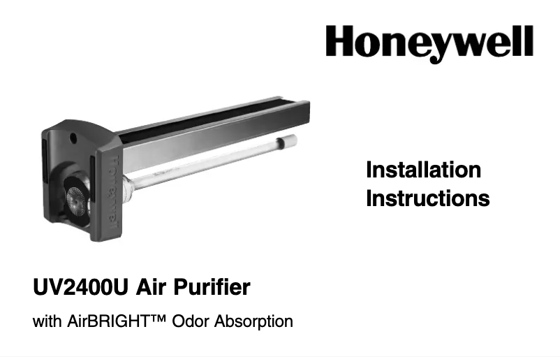 Page 1 de la notice Guide d'installation Honeywell UV2400U