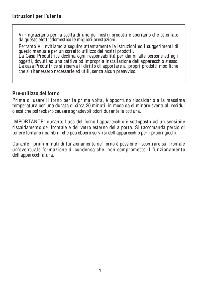 Page 1 de la notice Manuel utilisateur Rosieres FG 1010 CIN