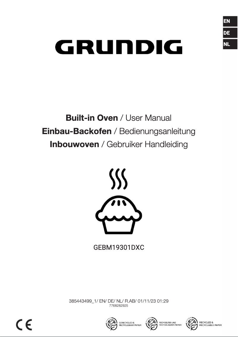 Page n°1 - Manuel utilisateur Grundig GEBM19301DXC