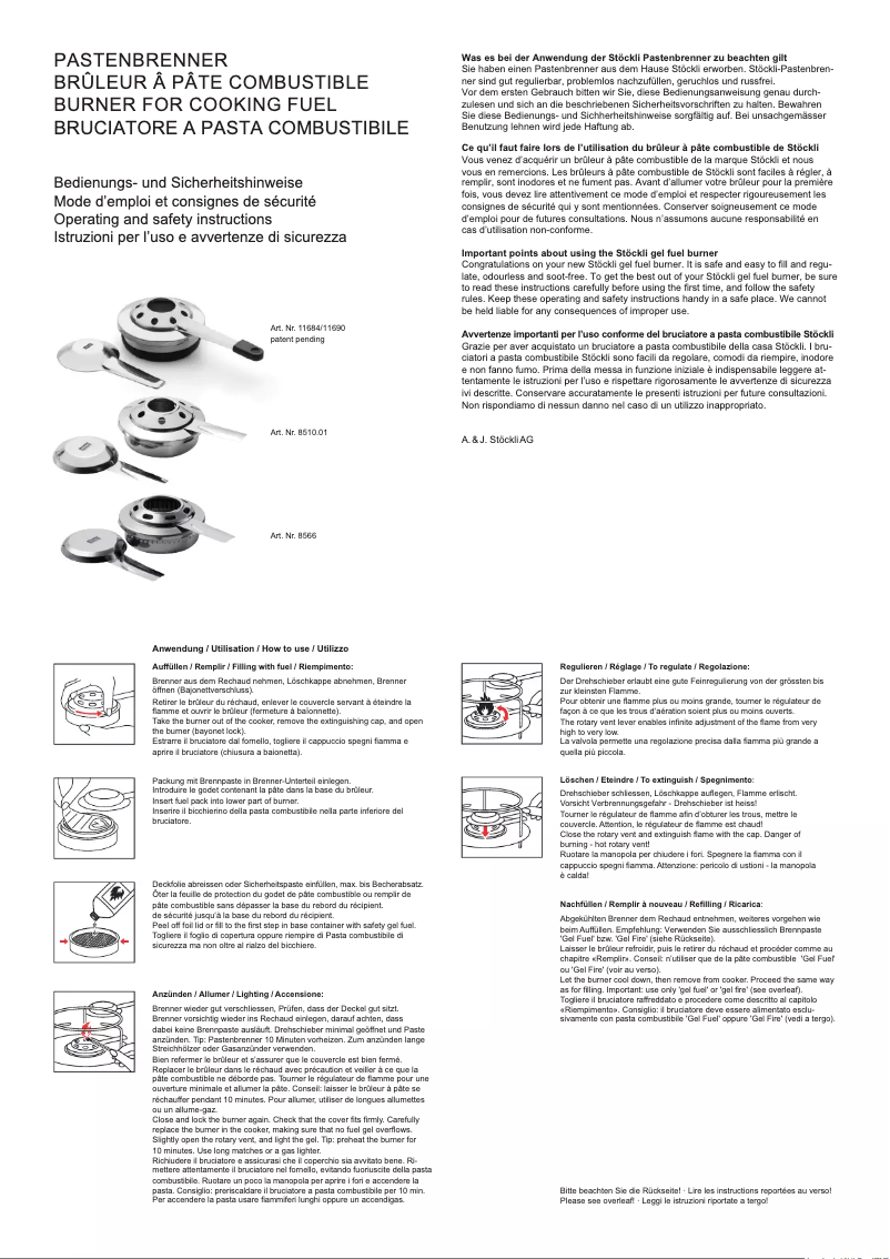 Page 1 de la notice Manuel utilisateur Stöckli Säntis