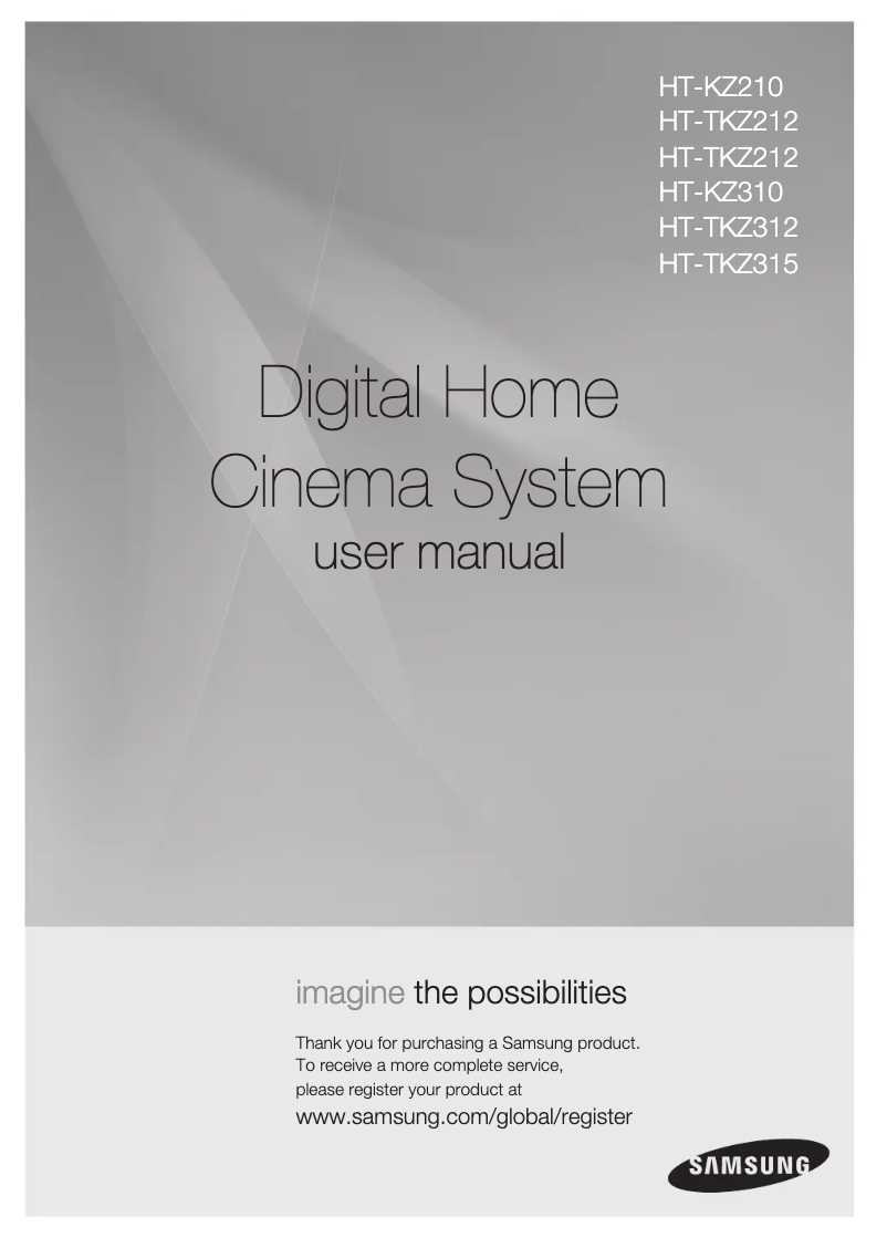 Page n°1 - Manuel utilisateur Samsung HT-TKZ212