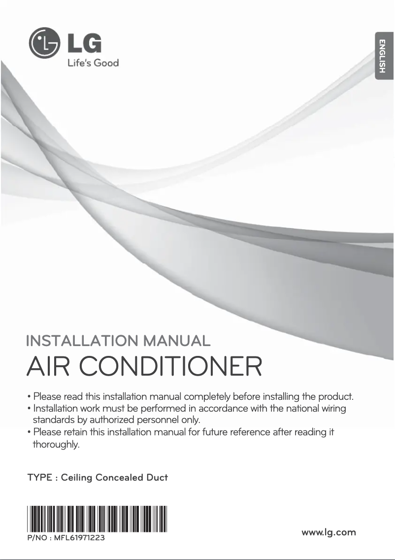 Page 1 de la notice Manuel utilisateur LG ABNQ36GGLA0