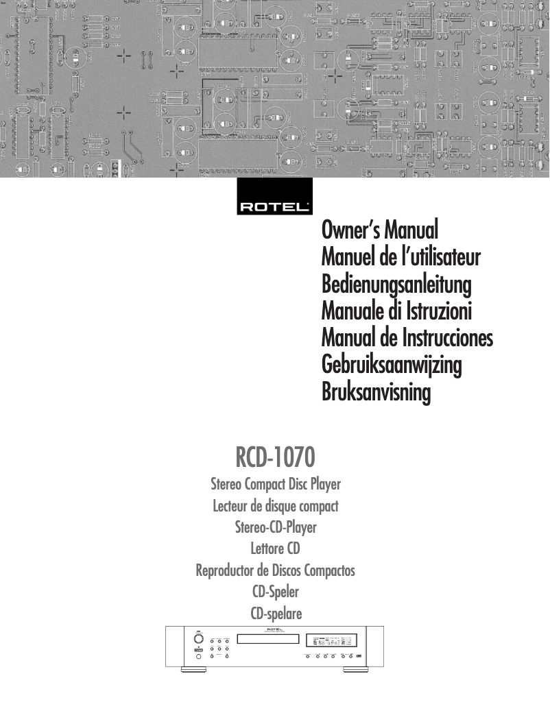 Page 1 of the manual User Manual Rotel RCD-1070