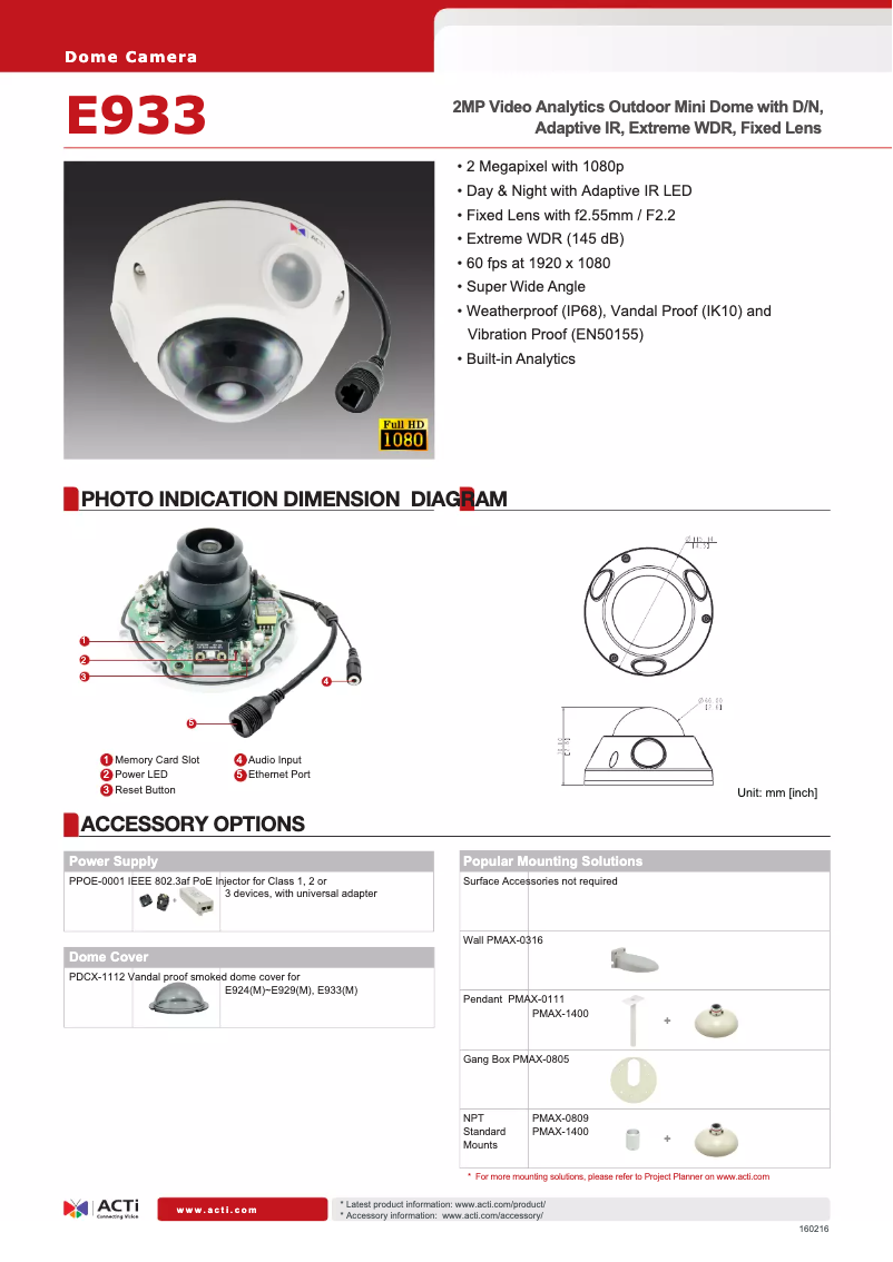 Page n°1 - Brochure ACTi E933
