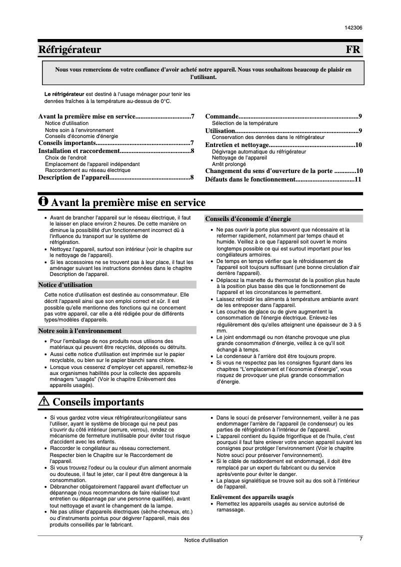 Page 1 de la notice Manuel utilisateur Smeg FA28APTFS