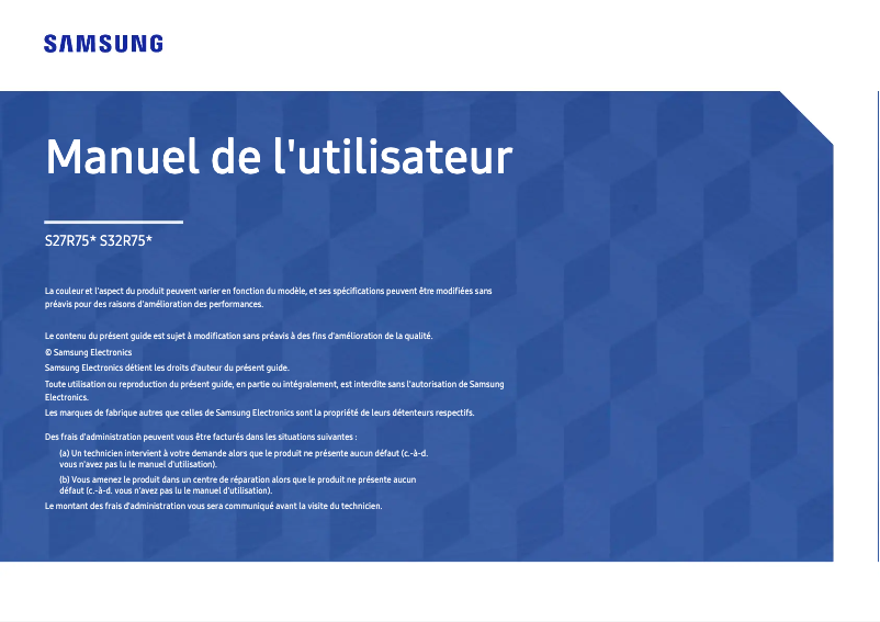 Page 1 de la notice Manuel utilisateur Samsung S32R750QEU