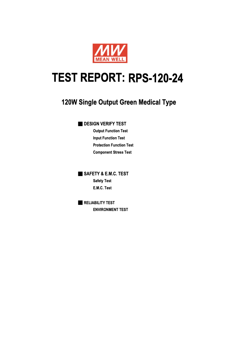 Page 1 de la notice Fiche technique Mean Well RPS-120-24
