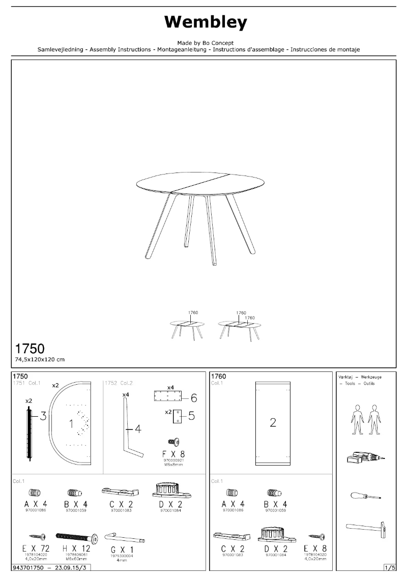 Image de la première page du manuel de l'appareil Wembley