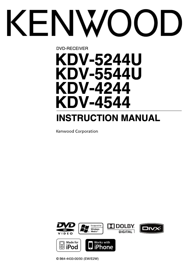 Page n°1 - Manuel utilisateur Kenwood KDV-5544U