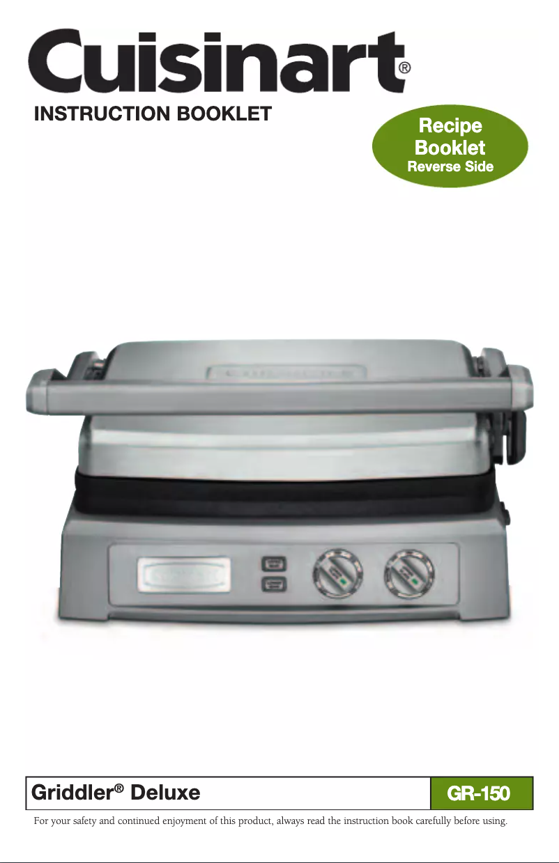 Image de la première page du manuel de l'appareil Griddler Deluxe GR-150P1