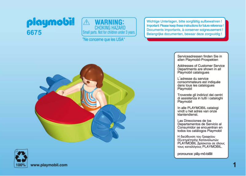 Page n°1 - Manuel utilisateur Playmobil Children's Paddle Boat 6675