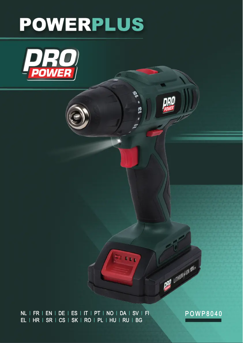 Page n°1 - Manuel utilisateur PowerPlus POWP8040