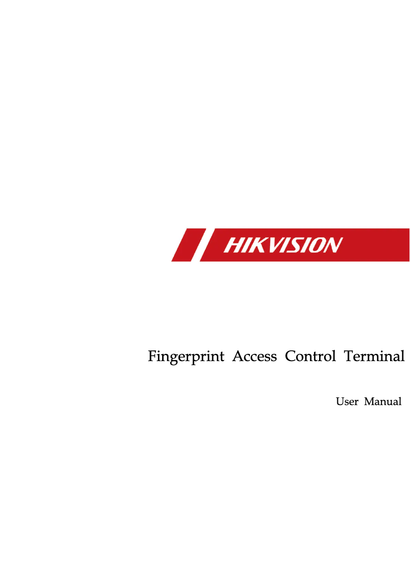 Image de la première page du manuel de l'appareil Fingerprint Access Control Terminal
