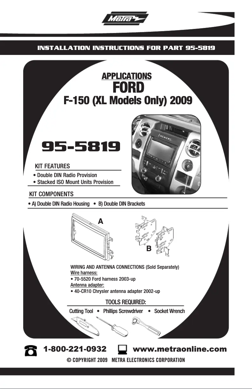 Page n°1 - Manuel utilisateur Metra 95-5819