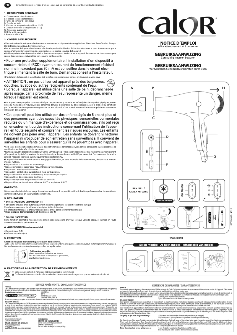 Image de la première page du manuel de l'appareil Infini Pro Sensor CV8670C0