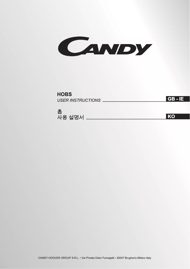 Page 1 de la notice Manuel utilisateur Candy CH 933 FCO