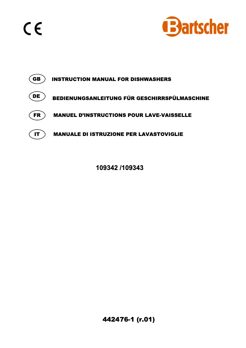 Page n°1 - Manuel utilisateur Bartscher DS 1003